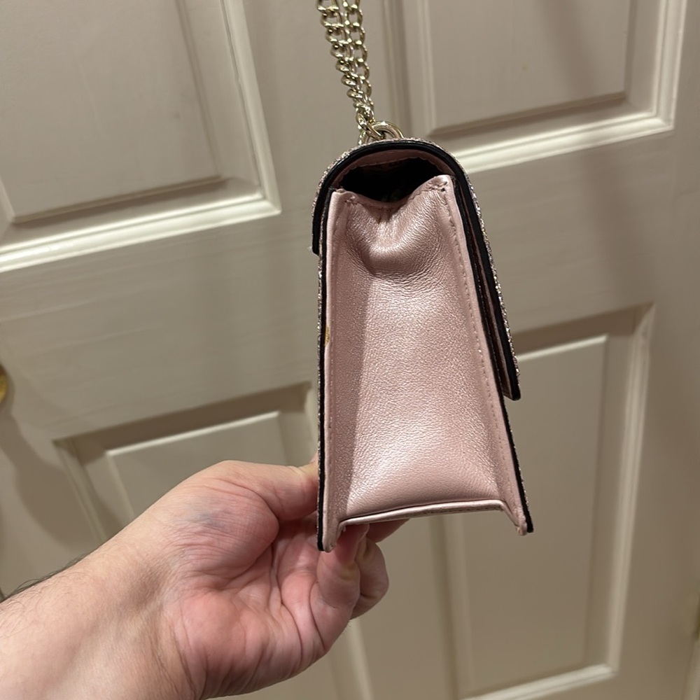 Kate Spade Eden Sunset Lane Rose Gold Glitter Sparkle Crossbody Purse Bag - Picture 9 of 16